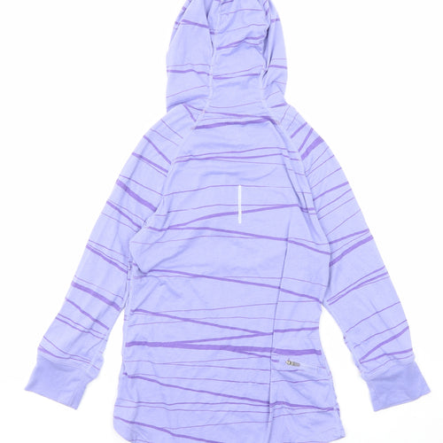 Nike Womens Purple Geometric Polyester Pullover Hoodie Size S Zip