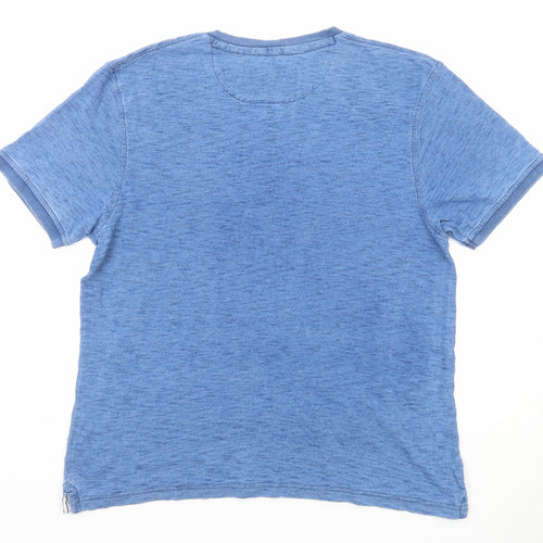 Duffer of St. George Mens Blue Polyester T-Shirt Size L Round Neck