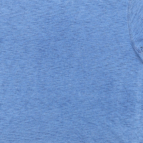 Duffer of St. George Mens Blue Polyester T-Shirt Size L Round Neck