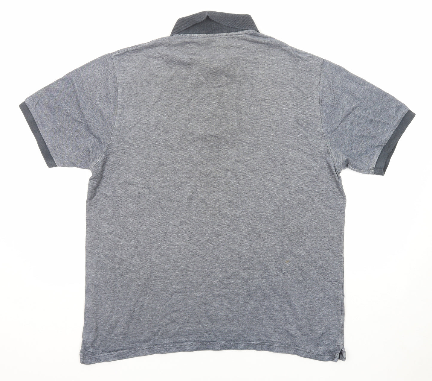 Blue Harbour Mens Grey Geometric Cotton Polo Size L Collared Button