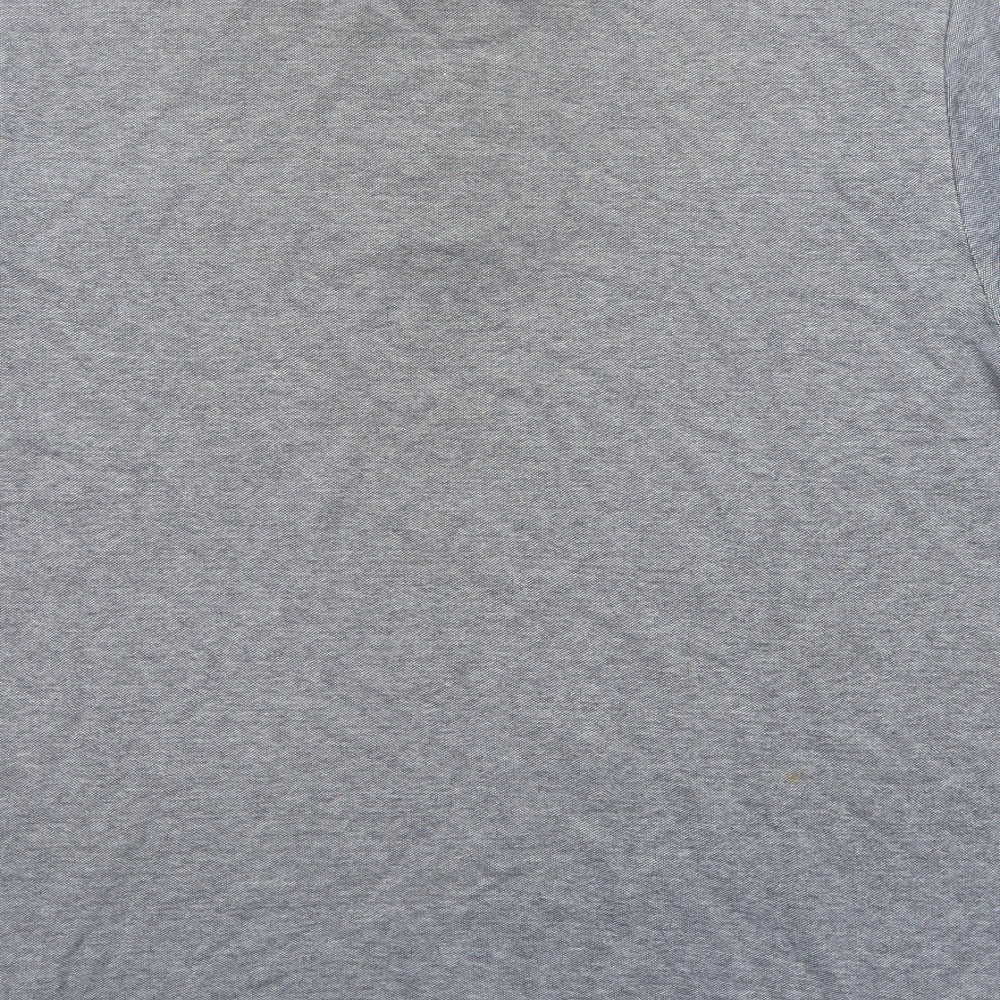 Blue Harbour Mens Grey Geometric Cotton Polo Size L Collared Button