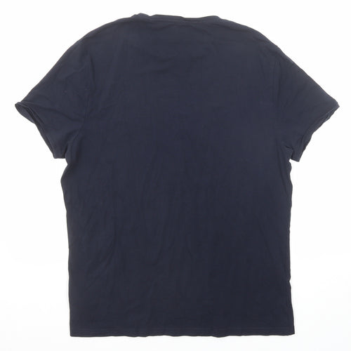 C&A Womens Blue Cotton Basic T-Shirt Size XL Round Neck