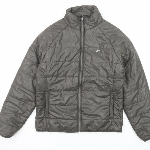 Brookhaven Womens Grey Puffer Jacket Jacket Size 14 Zip