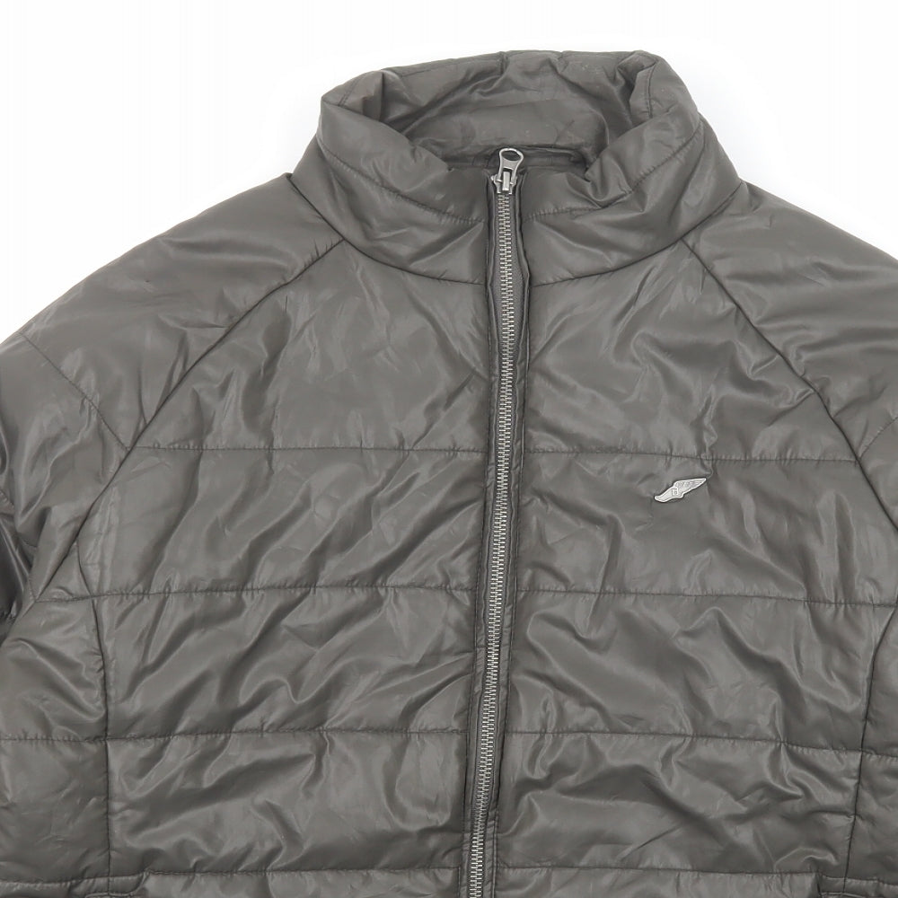 Brookhaven Womens Grey Puffer Jacket Jacket Size 14 Zip