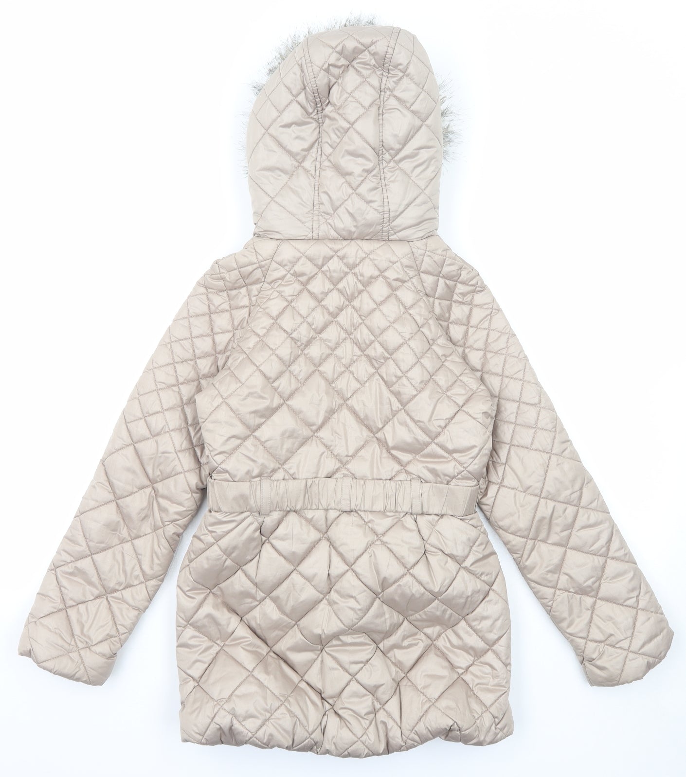 NEXT Girls Beige Quilted Jacket Size 9-10 Years Zip