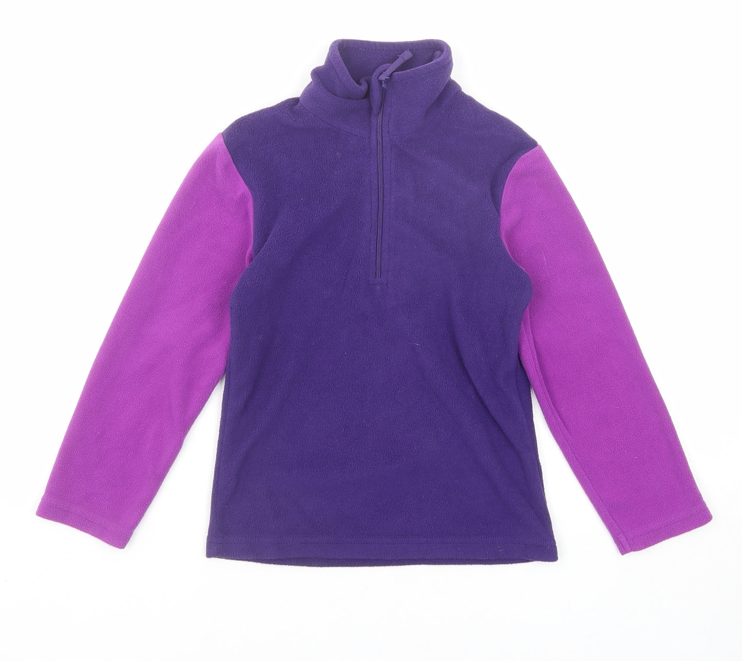 Mountain Warehouse Girls Purple Colourblock Polyester Pullover Sweatshirt Size 3-4 Years Zip