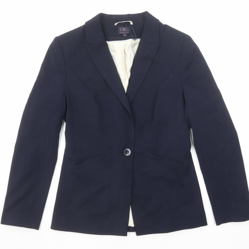 Marks and Spencer Womens Blue Polyester Jacket Suit Jacket Size 10