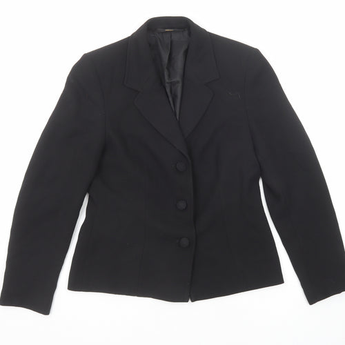 Marks and Spencer Womens Black Jacket Blazer Size 10 Button