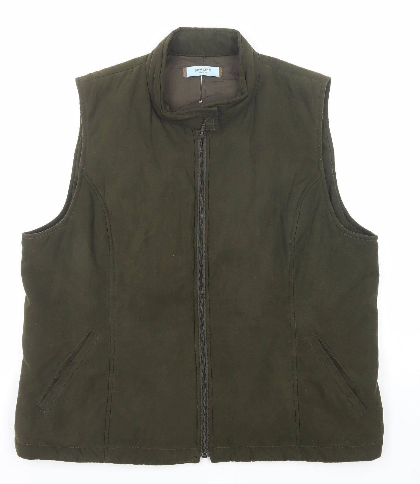 Portland Womens Green Gilet Jacket Size 18 Zip
