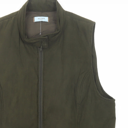 Portland Womens Green Gilet Jacket Size 18 Zip