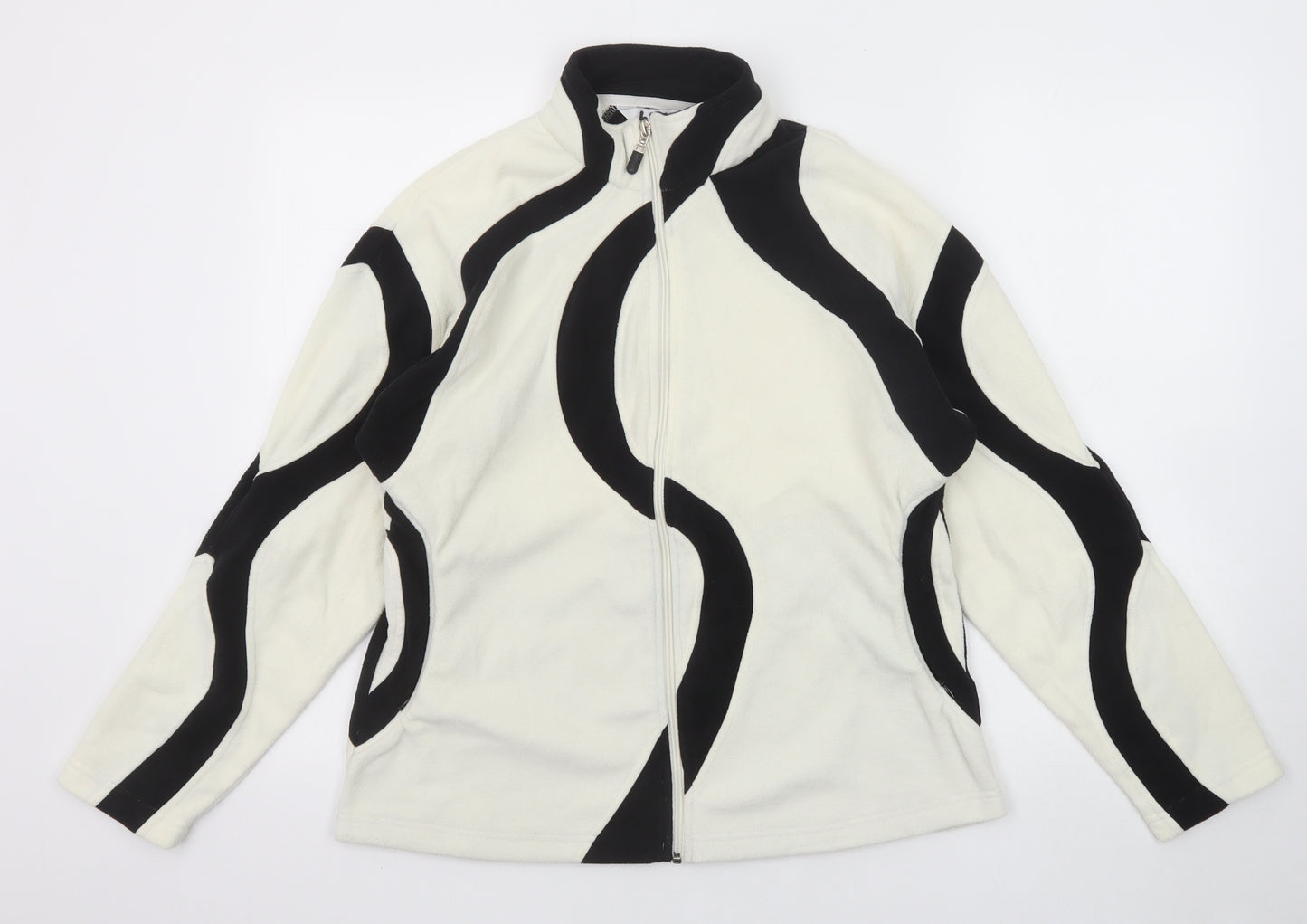 Blast Womens White Geometric Jacket Size L Zip