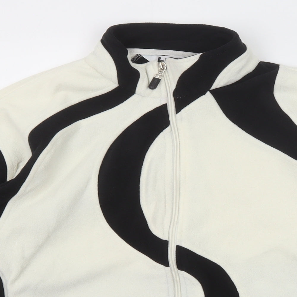 Blast Womens White Geometric Jacket Size L Zip