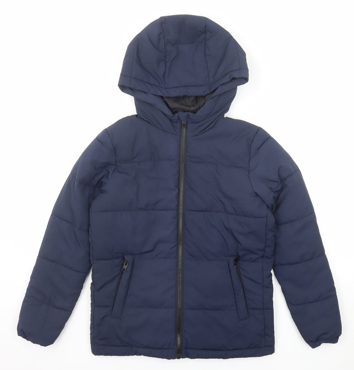 JACK & JONES Boys Blue Puffer Jacket Jacket Size 12 Years Zip