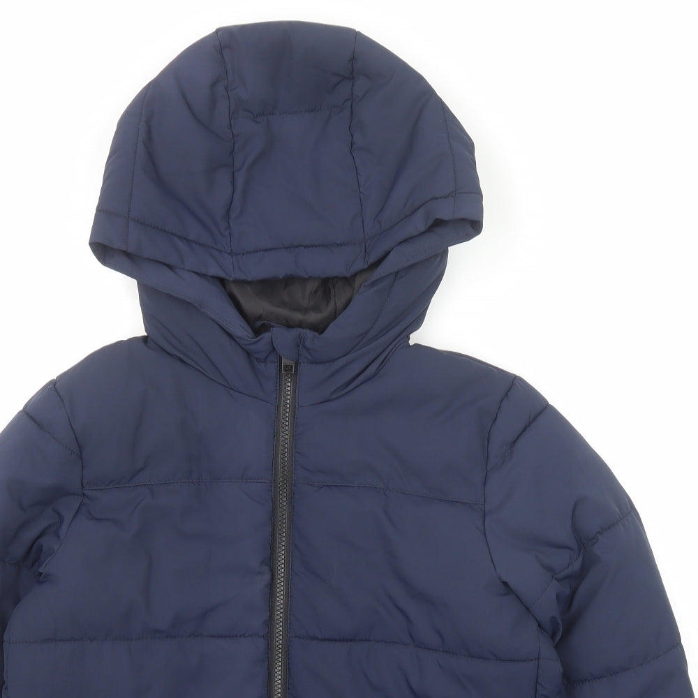 JACK & JONES Boys Blue Puffer Jacket Jacket Size 12 Years Zip