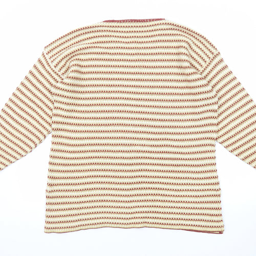BHS Womens Multicoloured Round Neck Striped Acrylic Pullover Jumper Size 14 - Size 14-16