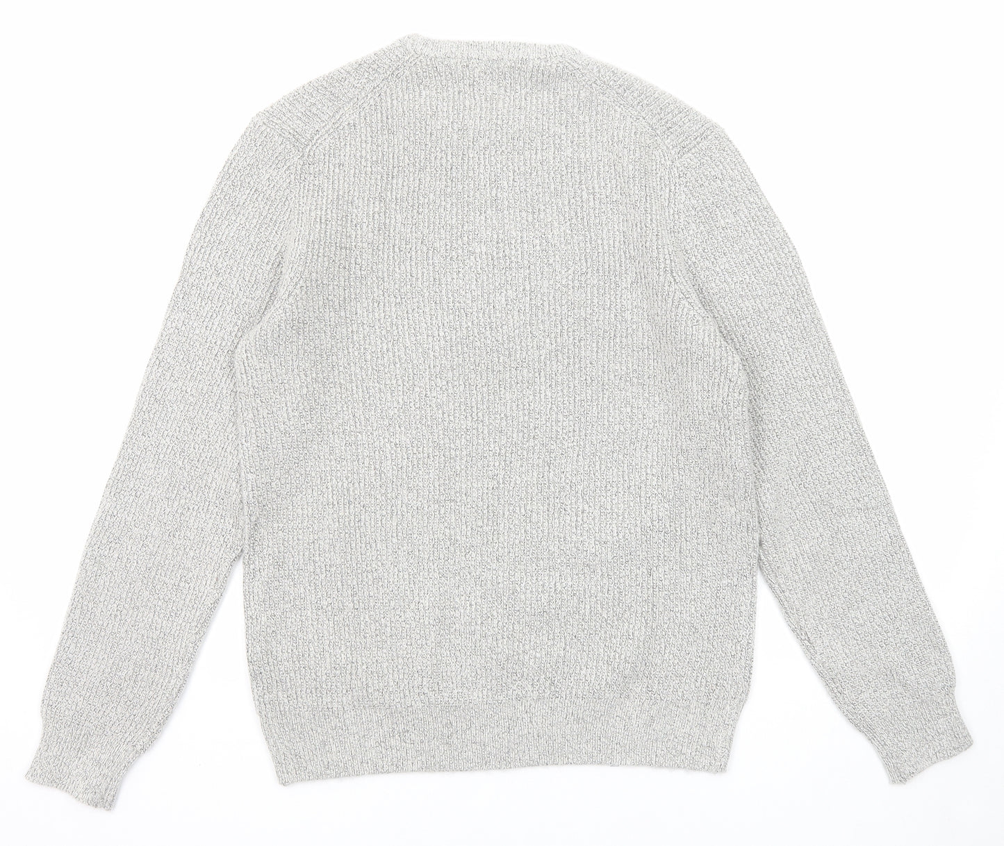 Marks and Spencer Mens Grey Round Neck Polyamide Pullover Jumper Size S Long Sleeve