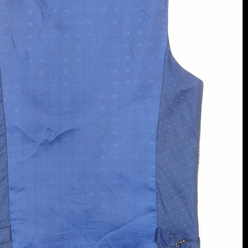 Marc Darcy Mens Multicoloured Plaid Polyester Jacket Suit Waistcoat Size 34 Regular