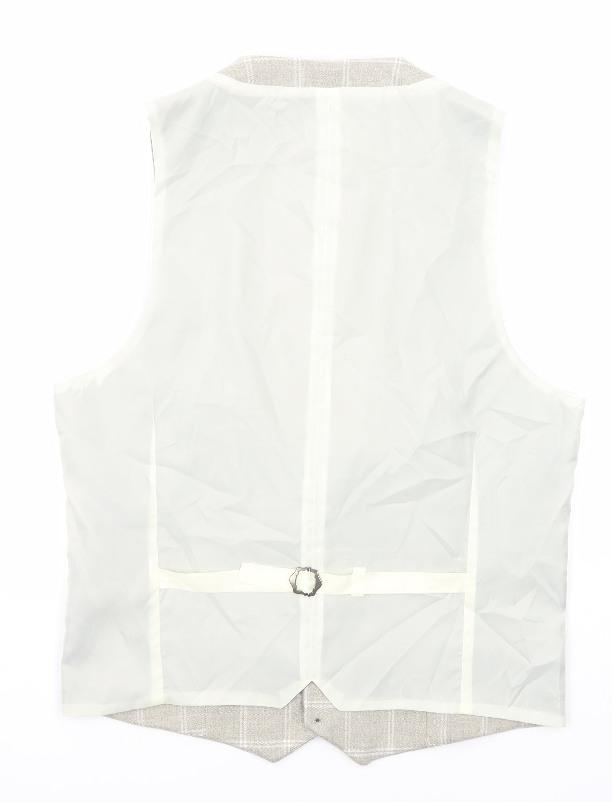 River Island Mens Grey Plaid Polyester Jacket Suit Waistcoat Size 40 Regular