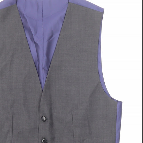 Marks and Spencer Mens Grey Wool Jacket Suit Waistcoat Size 36 Regular