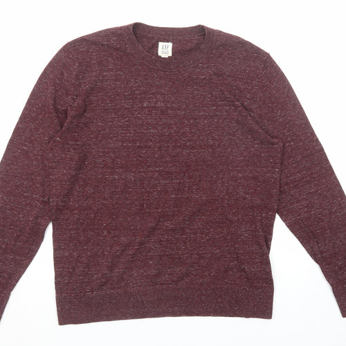 Gap Mens Purple Round Neck Cotton Pullover Jumper Size M Long Sleeve