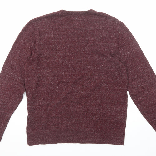 Gap Mens Purple Round Neck Cotton Pullover Jumper Size M Long Sleeve