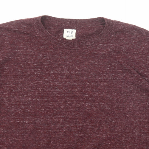Gap Mens Purple Round Neck Cotton Pullover Jumper Size M Long Sleeve