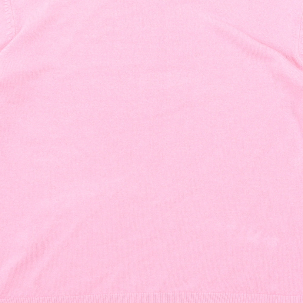 Marks and Spencer Womens Pink Round Neck Acrylic Pullover Jumper Size 10