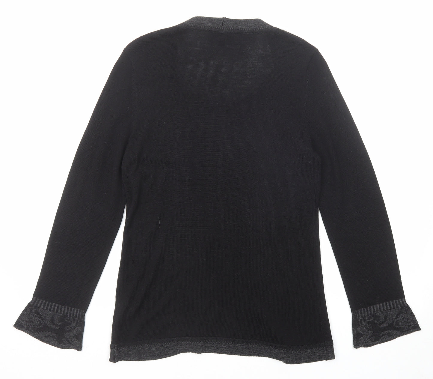 CASAMIA Womens Black Round Neck Geometric Viscose Pullover Jumper Size S - Twin Set