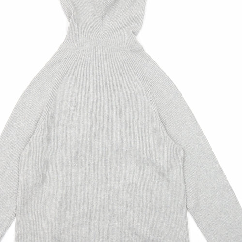 Marks and Spencer Womens Grey Cotton Full Zip Hoodie Size M Zip