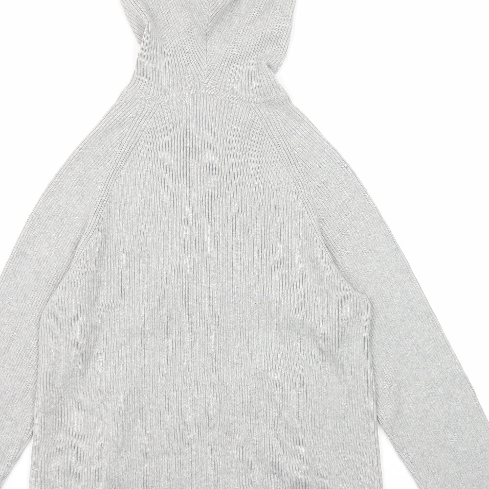 Marks and Spencer Womens Grey Cotton Full Zip Hoodie Size M Zip