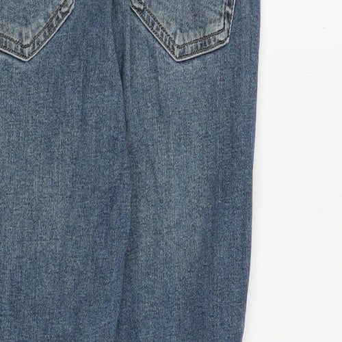 Topshop Womens Blue Cotton Skinny Jeans Size 30 in Regular Zip
