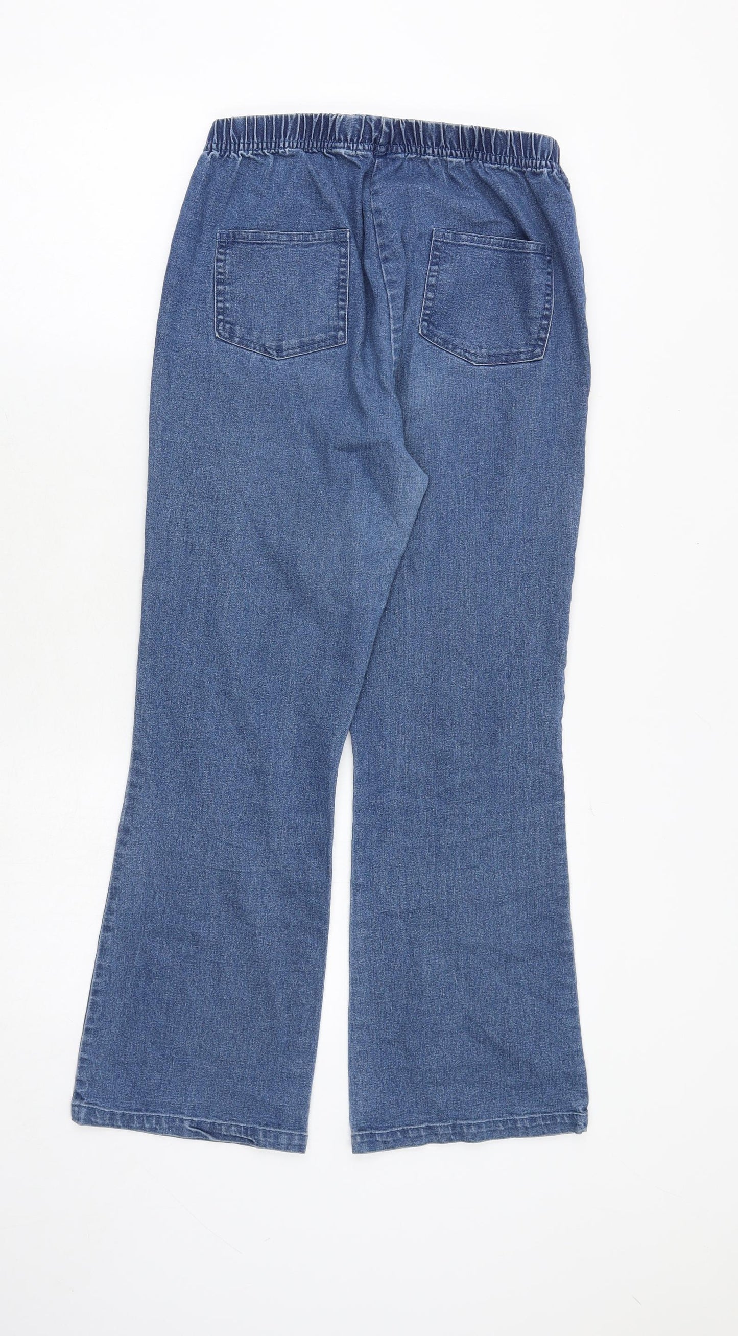 Simply Be Womens Blue Cotton Flared Jeans Size 12 Regular