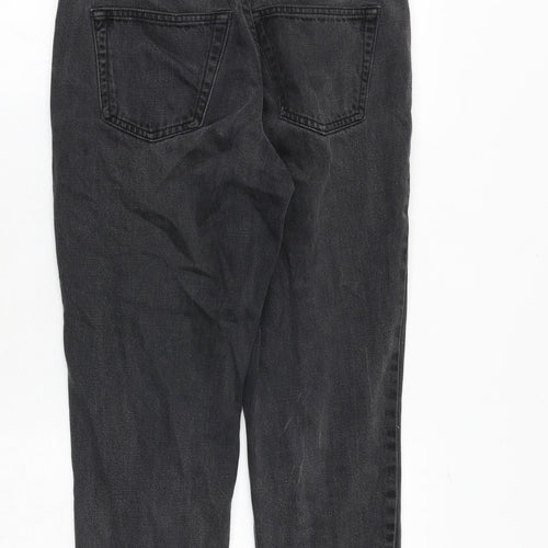 Topshop Womens Black Cotton Mom Jeans Size 26 in Regular Zip