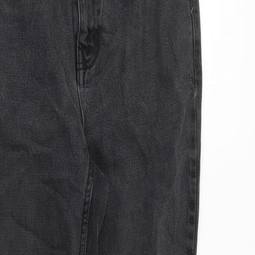 Topshop Womens Black Cotton Mom Jeans Size 26 in Regular Zip