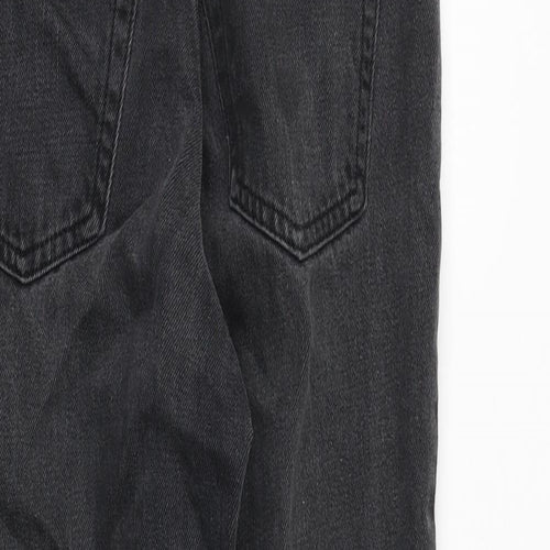 Topshop Womens Black Cotton Mom Jeans Size 26 in Regular Zip