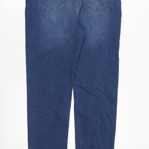 Marks and Spencer Womens Blue Cotton Skinny Jeans Size 16 Regular Zip