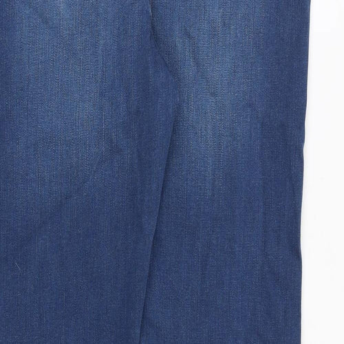 Marks and Spencer Womens Blue Cotton Skinny Jeans Size 16 Regular Zip