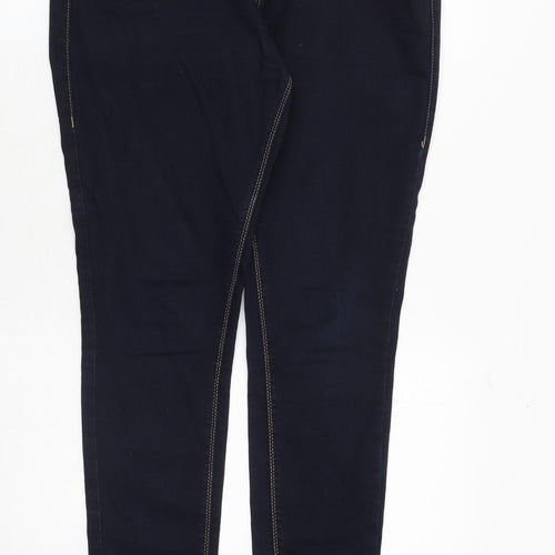 Dorothy Perkins Womens Blue Cotton Skinny Jeans Size 14 Regular Zip