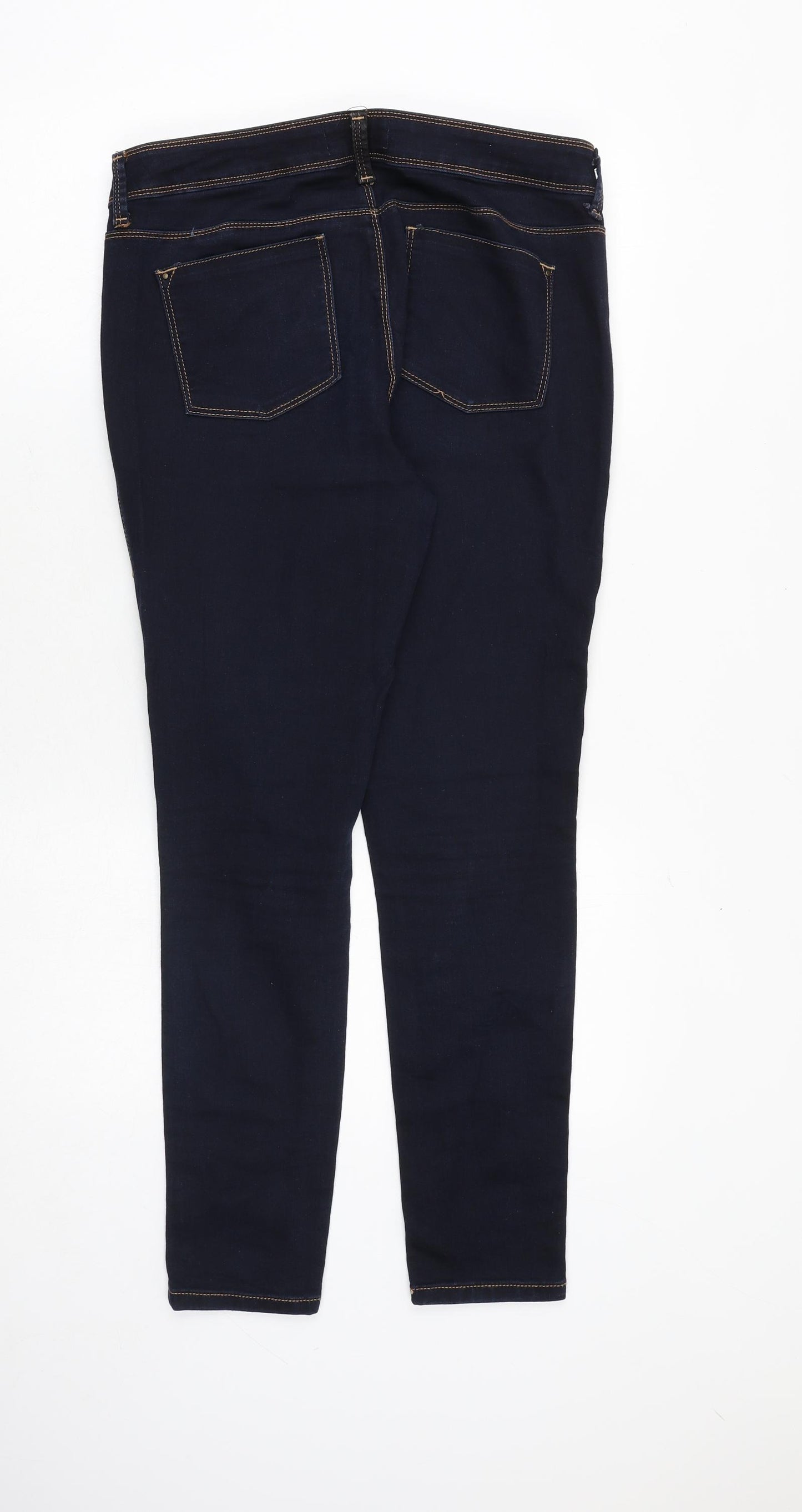 Dorothy Perkins Womens Blue Cotton Skinny Jeans Size 14 Regular Zip