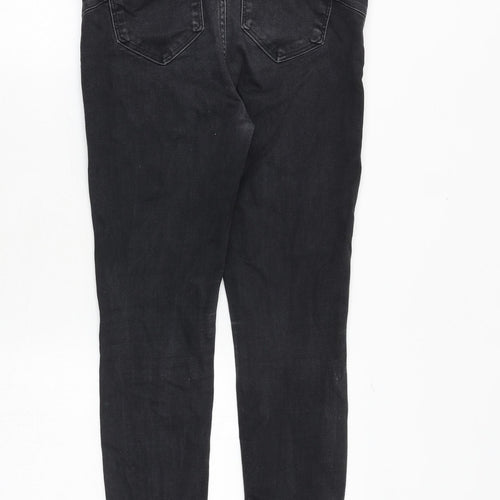 River Island Womens Black Cotton Skinny Jeans Size 14 Regular Zip