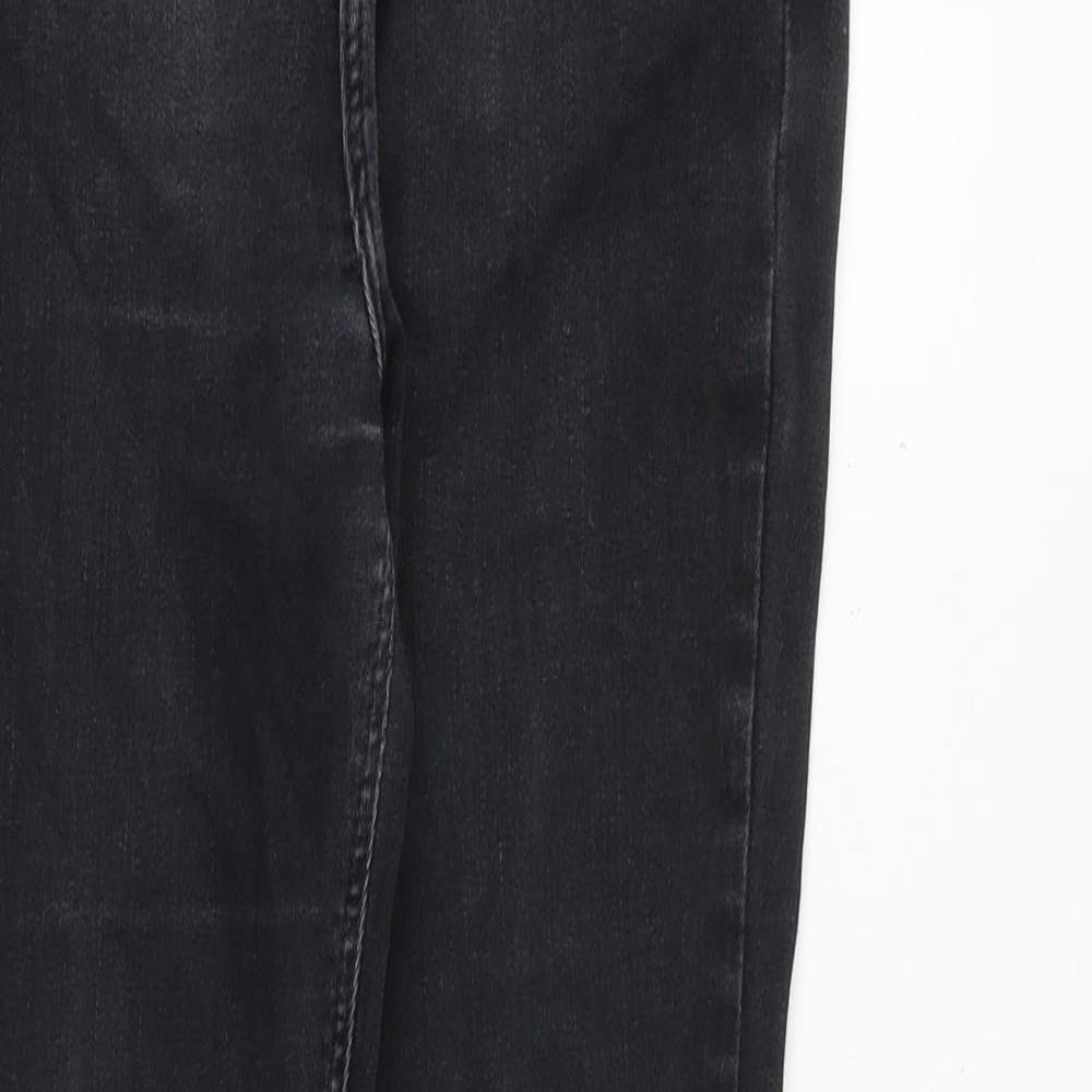 River Island Womens Black Cotton Skinny Jeans Size 14 Regular Zip