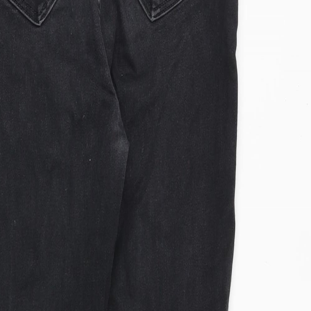 River Island Womens Black Cotton Skinny Jeans Size 14 Regular Zip