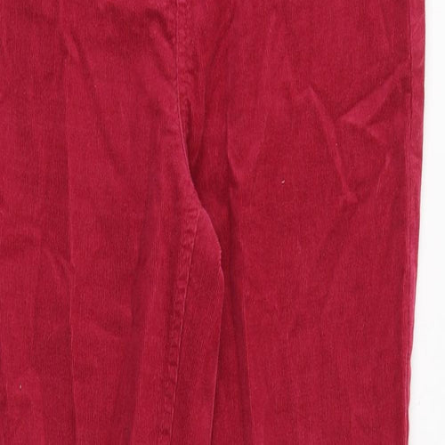 Marks and Spencer Womens Red Cotton Straight Jeans Size 12 Regular Zip