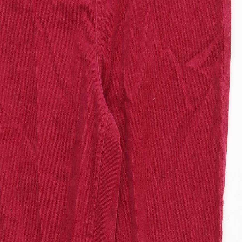 Marks and Spencer Womens Red Cotton Straight Jeans Size 12 Regular Zip