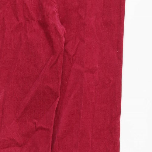 Marks and Spencer Womens Red Cotton Straight Jeans Size 12 Regular Zip