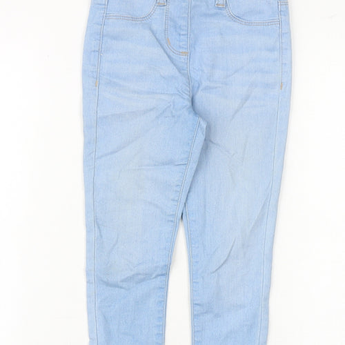 NEXT Girls Blue Cotton Tapered Jeans Size 5 Years Regular