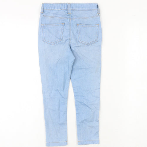 NEXT Girls Blue Cotton Tapered Jeans Size 5 Years Regular