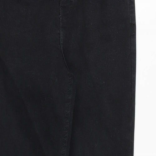 Topshop Womens Black Cotton Skinny Jeans Size 30 in Regular Zip