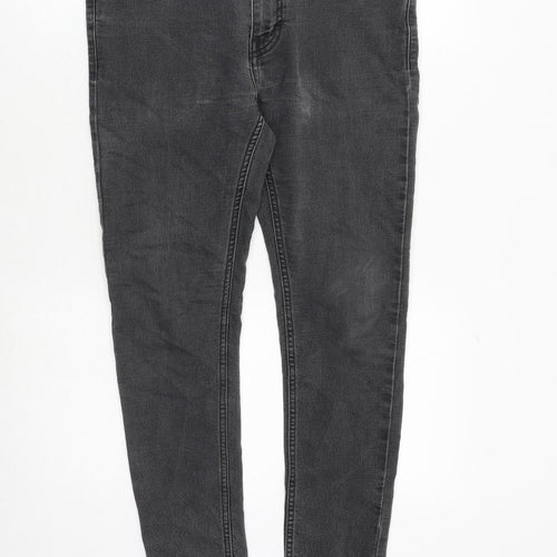 Topman Mens Grey Cotton Skinny Jeans Size 32 in Slim Zip - Short Leg