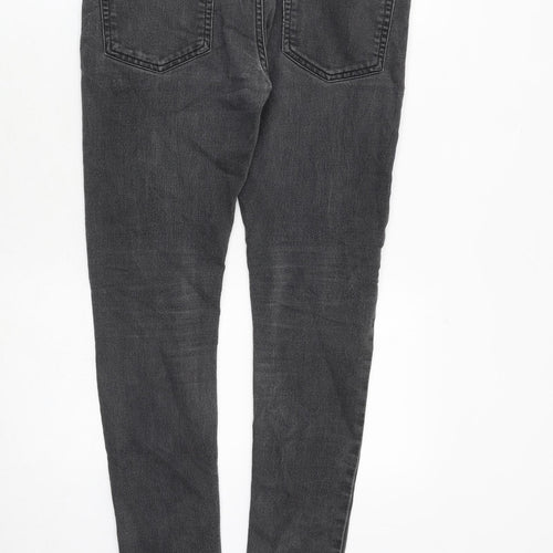 Topman Mens Grey Cotton Skinny Jeans Size 32 in Slim Zip - Short Leg